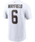 Фото #3 товара Men's Baker Mayfield White Cleveland Browns Name and Number T-shirt
