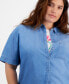 Trendy Plus Size Button-Down Woven Top, Created for Macy's