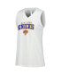 Фото #3 товара Women's White New York Knicks Paisley Peekaboo Tank Top