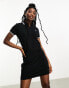 Fred Perry twin tipped polo shirt dress in black Черный, 34 - фото #2