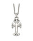Antiqued and Polished Cross Pendant on a Spiga Chain Necklace