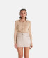 ფოტო #3 პროდუქტის Women's Leather Skirts, Beige