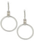 Фото #1 товара Gold-Tone Cubic Zirconia Ribbed Circle Drop Earrings