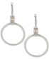 Gold-Tone Cubic Zirconia Ribbed Circle Drop Earrings