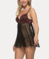 Women's Besame Lace and Mesh Babydoll Set