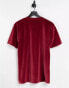 ASOS DESIGN t-shirt in burgundy velour