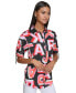 ფოტო #3 პროდუქტის Women's Printed Bungee-Sleeve Shirt