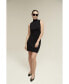 ფოტო #1 პროდუქტის Women's Sleeveless Mock Neck Dress