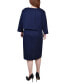 ფოტო #2 პროდუქტის Plus Size Jacket and Dress, 2 Piece Set