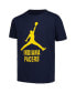 ფოტო #1 პროდუქტის Jordan Big Boys and Girls Navy Indiana Pacers Essential Jumpman Logo T-Shirt