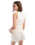 Фото #3 товара Mango sleeveless cropped knitted top in white