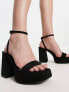 Bershka chunky platform sandal in black 40 - фото #3