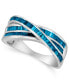 ფოტო #1 პროდუქტის Sterling Silver Ring, Blue Diamond Crossover Ring (1 ct. t.w.)