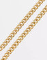 ASOS DESIGN waterproof stainless steel short slim 4mm chain necklace in gold tone