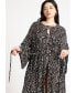 Plus Size Selfbelt Front Cover Up Kaftan - 26/28, In The Jungle