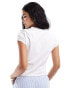 ASOS DESIGN v neck cap sleeve slim t-shirt in white Белый, S - EU 36-38 - фото #4