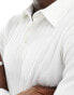 ASOS DESIGN long sleeve muscle fit polo in white rib