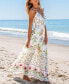 ფოტო #3 პროდუქტის Women's Floral Print Twisted Cutout Maxi Beach Dress