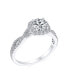 ფოტო #2 პროდუქტის Timeless Romantic 1.5CTW Halo Round Brilliant Cut Solitaire AAA CZ Infinity Engagement Ring Cubic Zirconia Pave Criss Cross Twist Band Sterling Silver