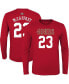 ფოტო #1 პროდუქტის Big Boys Christian McCaffrey Scarlet San Francisco 49ers Mainliner Player Name and Number Long Sleeve T-shirt