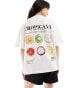 Фото #1 товара ASOS DESIGN boyfriend fit t-shirt with tropicana back graphic in cream