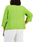 ფოტო #2 პროდუქტის Plus Size Stretch-Crepe 3/4-Sleeve Open-Front Jacket