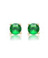 Фото #1 товара Adorable 14K Gold Plated Emerald Green Cubic Zirconia Stud Earrings for Teens