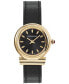 ფოტო #1 პროდუქტის Salvatore Women's Gancini Swiss Black Leather Strap Watch 28mm