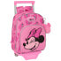 SAFTA With Trolley Wheels Minnie Mouse Loving Backpack
