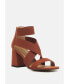 Фото #2 товара Benicia elastic strappy block heel sandals