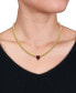 Фото #2 товара Macy's lab-Grown Ruby Heart 18" Collar Necklace (2-7/8 ct. t.w.) in Yellow-Plated Sterling Silver