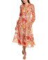 Фото #1 товара Zimmermann Printed Silk-Blend Midi Dress Women's Orange 0P