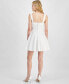 ფოტო #2 პროდუქტის Juniors' Tie-Strap Crochet Lace Fit & Flare Dress