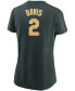 Фото #2 товара Women's Khris Davis Green Oakland Athletics Name Number T-shirt