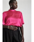 Фото #2 товара Блузка шелковая ELOQUII с флаттер-рукавами - 16, темно-фуксия