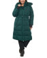 Фото #3 товара Women's Plus Size Belted Hooded Puffer Coat
