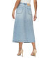 Women's Front-Slit Seamed Denim Skirt