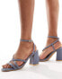 Фото #1 товара New Look block heel multistrap sandal in blue