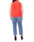 ფოტო #4 პროდუქტის Plus Size Split-Neck Ruffle-Front Top