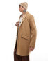 Jack & Jones wool blend overcoat in tan