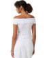 ფოტო #2 პროდუქტის Women’s Staple Rib Off The Shoulder Short Sleeve Top