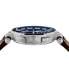 ფოტო #2 პროდუქტის Men's Swiss Chronograph Greca Brown Leather Strap Watch 45mm