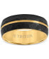 Men's Double Row Comfort Fit Wedding Band in Titanium & Yellow PVD-Plate
