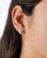 Clear Cubic Zirconia Post Heart Earrings