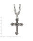 Chisel synthetic Black Agate Cross Pendant Curb Chain Necklace