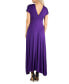 Women's Cap Sleeve V-Neck Maxi Dress