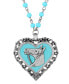 ფოტო #2 პროდუქტის Acrylic Turquoise Bead Horse Head Heart Necklace