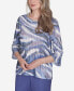 ფოტო #3 პროდუქტის Petite Worth Avenue Watercolor Top with Three Quarter Bell Sleeves