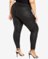 ფოტო #4 პროდუქტის Plus Size Nina Faux Leather Pants