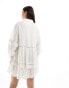 & Other Stories open collar mini shirt dress with floaty tiered hem in white weiß, M - EU 40-42 - фото #3